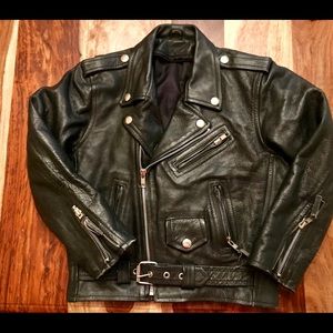 Super Cool Black Leather Motorcycle Jacket Toddler